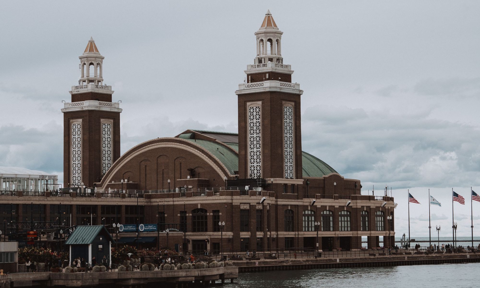 The headhouse towers of Navy Pier